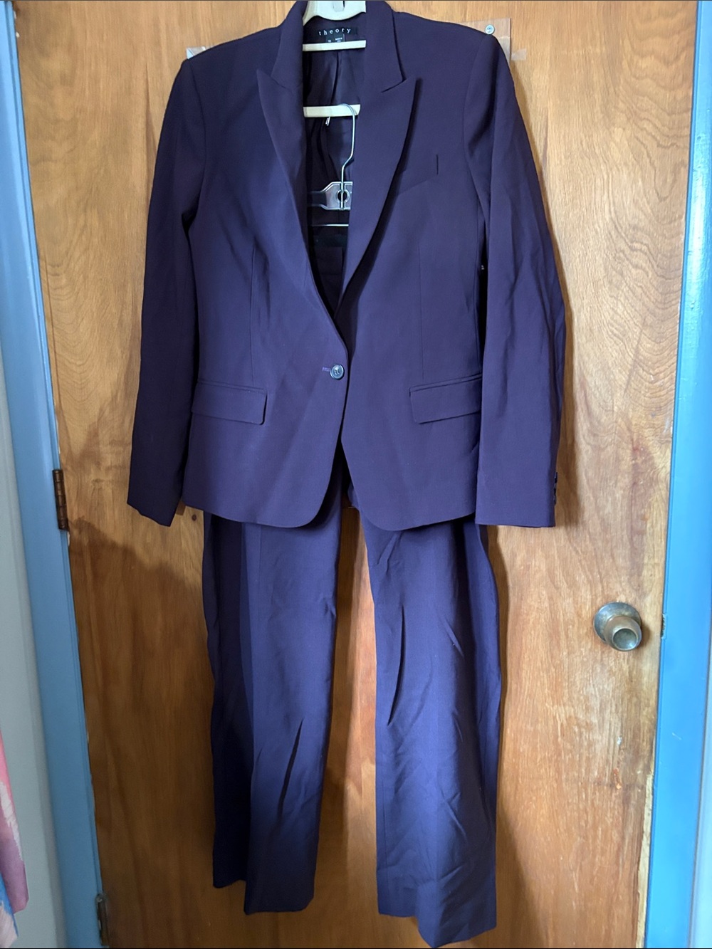 Theory Women's Purple Dark Iris Blazer & Dress Pants Suit
